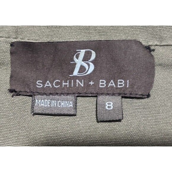 Sachin + Babi Denham Embroidered Cargo Jacket Women's Size 8 Olive Green Utility - Picture 3 of 10